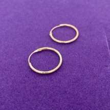 9ct Gold 15mm Diamond Cut Sleeper Earrings