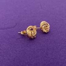 9ct Yellow Gold Weave Knot Style Stud Earrings