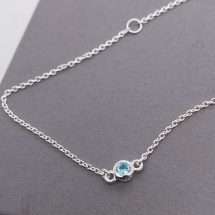 Sterling Silver March Birthstone Childs Bracelet