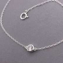Sterling Silver April Birthstone Childs Bracelet
