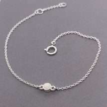 Sterling Silver October Birthstone Childs Bracelet