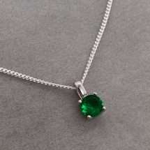 Sterling Silver May CZ Birthstone Pendant