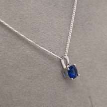 Sterling Silver September CZ Birthstone Pendant
