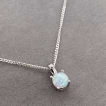 Sterling Silver October CZ Birthstone Pendant