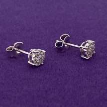 9ct White Gold 0.25cts Diamond Starburst Stud Earrings