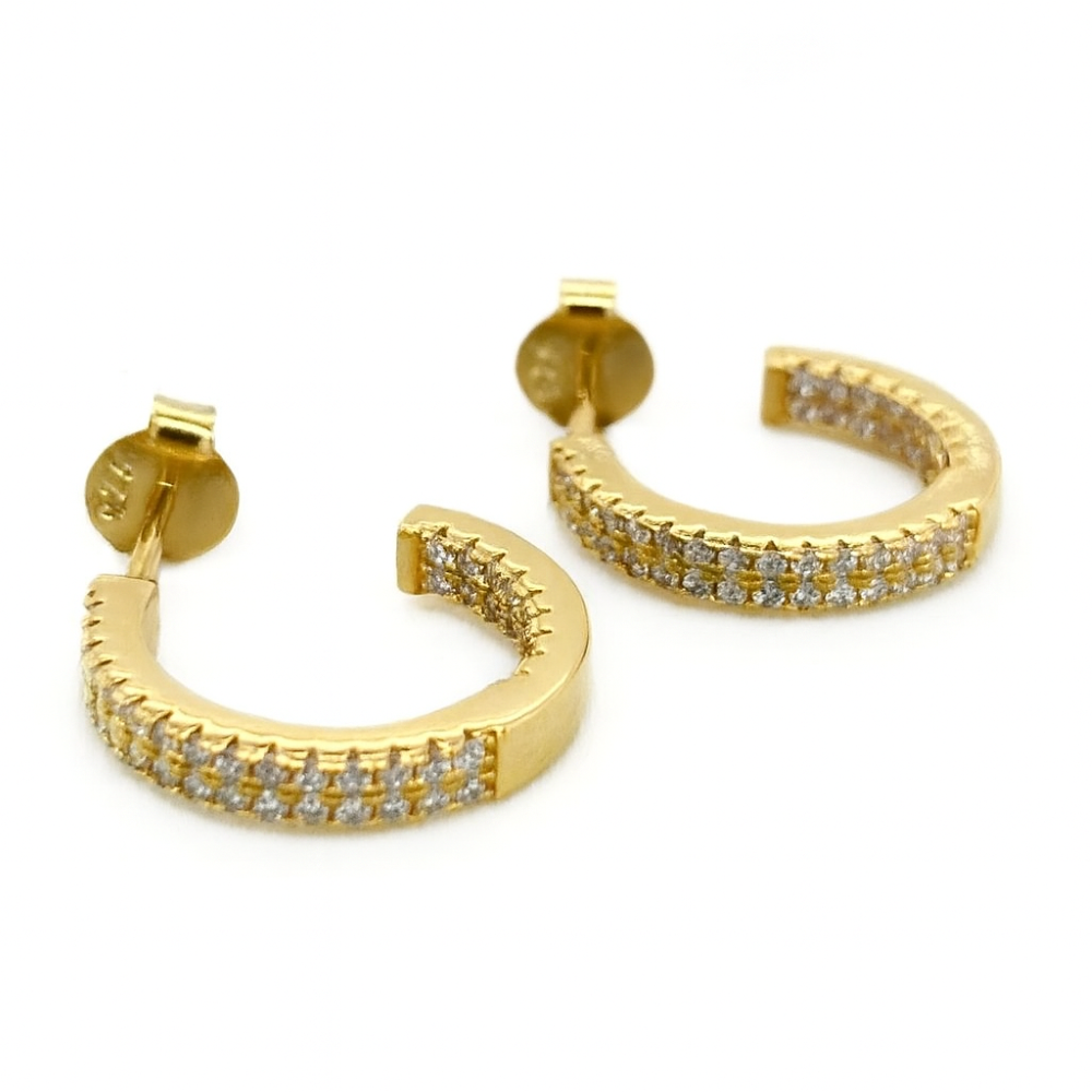 E2201946-stering-silver-yellow-gold-plated-cz-set-half-hoop-earrings-flat-image