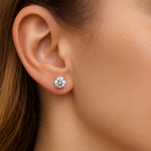 Sterling Silver 6mm Round Brilliant CZ Stud Earrings