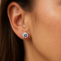 Sterling Silver 7mm Round Brilliant CZ Stud Earrings