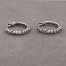 Sterling Silver Hinged CZ Set Hoop Earrings
