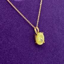 9ct Yellow Gold Peridot CZ August Pendant And Chain