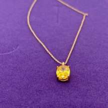 9ct Yellow Gold Citrine CZ November Pendant And Chain