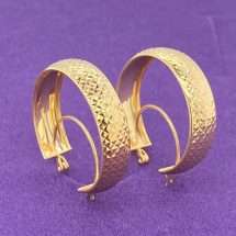 9ct Yellow Gold Diamond Cut Medium Hoop Style Earring