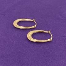 9ct Yellow Gold Small Oval Hoop Creole Earrings