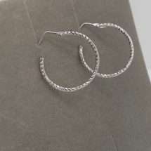 Sterling Silver 20mm Diamond Cut Hoop Earrings