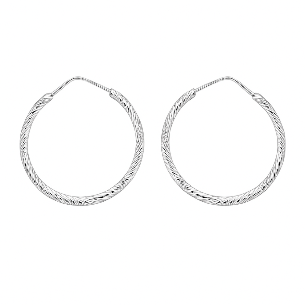 E2201223-sterling-silver-30mm-diamond-cut-hoop-earring-front-top-image