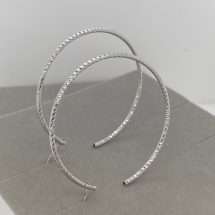 Sterling Silver 40mm Diamond Cut Hoop Earring