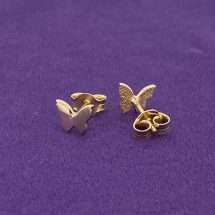9ct Yellow Gold Polished Butterfly Stud Earrings