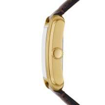 Fossil Carraway Mens Gold Brown Leather Watch FS6011