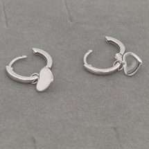 Sterling Silver Heart Drop Charm Earrings