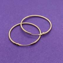 9ct Yellow Gold Plain Polished 25mm Hoop Earrings