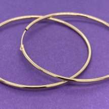 9ct Yellow Gold Plain Polished 40mm Hoop Earrings