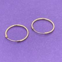 9ct Yellow Gold Plain Polished 18mm Hoop Earrings