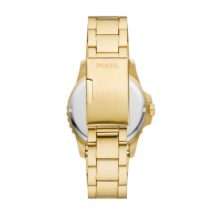 Fossil Mens Gold Case Bracelet Green Dial Watch FS6030