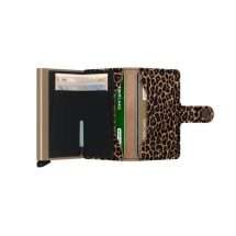 Secrid Leo Leopardskin Beige Leather Wallet MLE-Beige