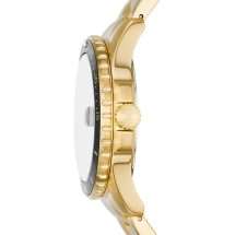 Fossil Mens Gold Case Bracelet Black Dial Watch FS6035