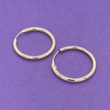 9ct Yellow Gold Polished Tube Hoop Earrings