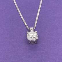 18ct White Gold 1.01ct Lab Diamond Pendant And Chain