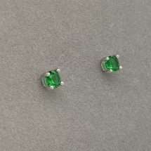 Sterling Silver May CZ Stud Earrings