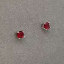 Sterling Silver July CZ Stud Earrings