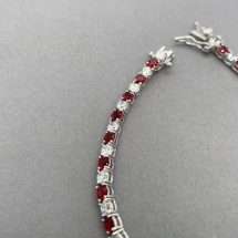 Sterling Silver Ruby CZ Tennis Bracelet