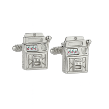 Silver Plated Slot Machine Cufflinks