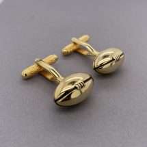Gold Plated Rugby Ball Design Cufflinks