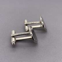 Stainless Steel Oval Edge Matt Centre Cufflinks