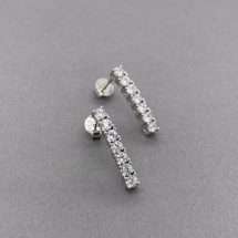 Sterling Silver Drop Tennis CZ Earrings