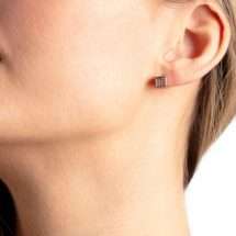 Calvin Klein Rose Gold CZ Cube Earring KJ9CPE140100