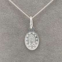 Sterling Silver Small Miraculas Medal Pendant And Chain