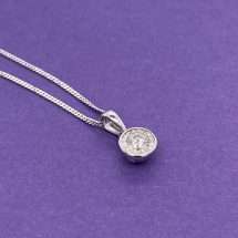 9ct White Gold 17pts Diamond Pendant And Chain