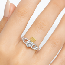Cailin Sterling Silver CZ Set Gold Crown Ring