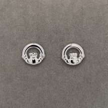 Sterling Silver Plain Claddagh Stud Earring
