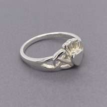 Sterling Silver Claddagh Trinity Knot Shoulders Ring
