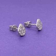 9ct White Gold 0.18ct Diamond Starburst Stud Earrings