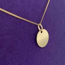 9ct Yellow Gold Round Disk Pendant