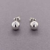 Sterling Silver 7mm Plain Ball Stud Earrings