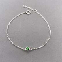 Sterling Silver May Birthstone Childs Bracelet