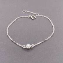 Sterling Silver June Birthstone Childs Bracelet