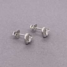 Sterling Silver Children's CZ Heart Stud Earrings